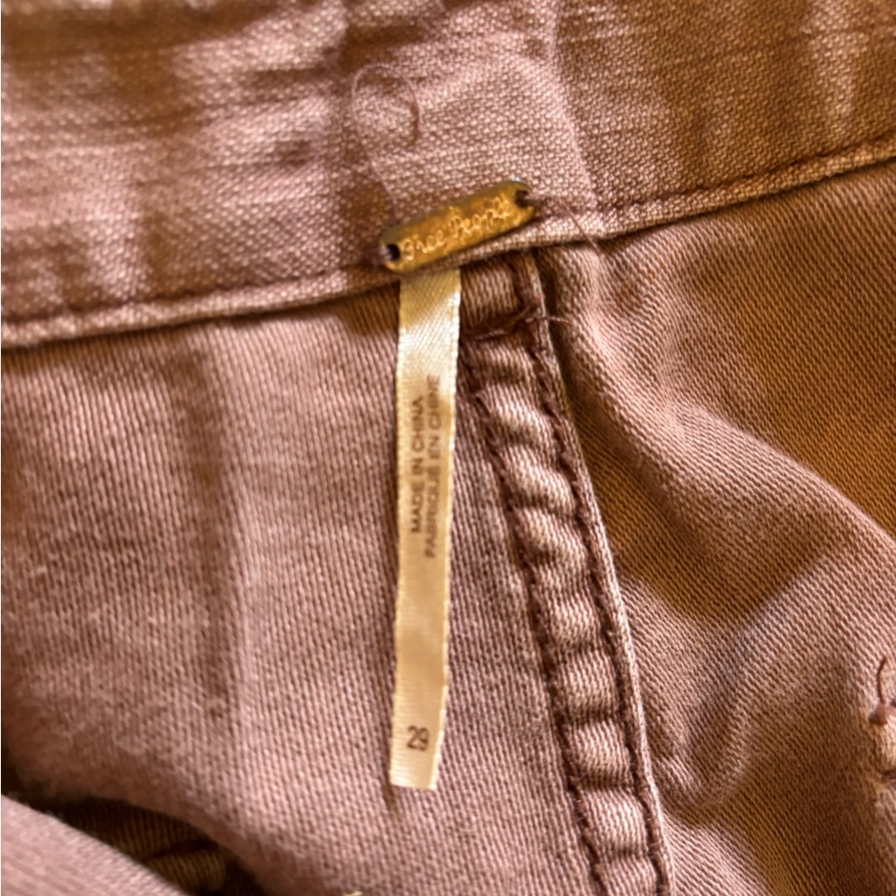 Free People Pink Distressed Crop Jeans - Picture 3 of 3
